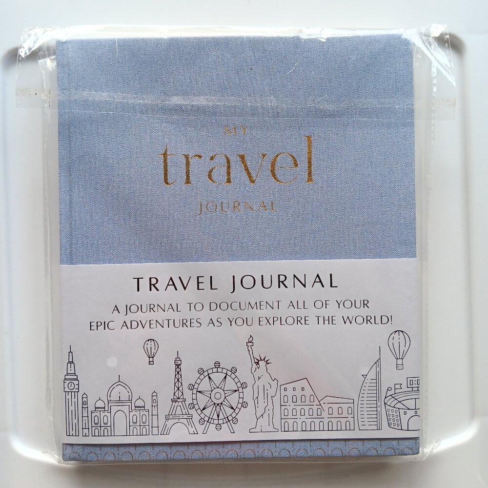 My Travel Journal Hardcover Blue 15 Trips Google Sheet Download 210 Pages Gifts